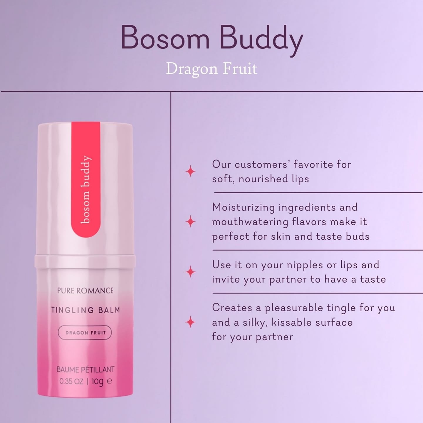 Bosom Buddy Tingling Balm - Dragonfruit