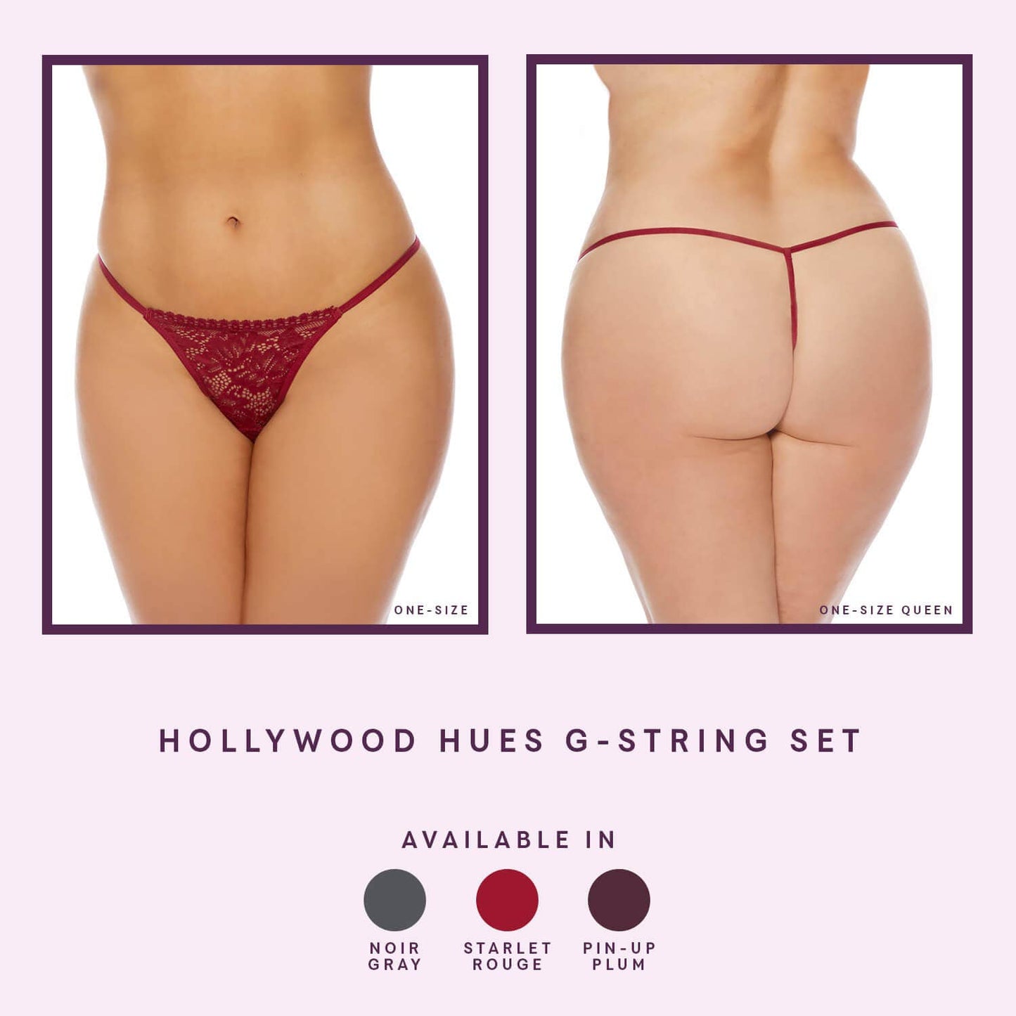 Hollywood Hues G-String Panty Set (OS/OSQ)