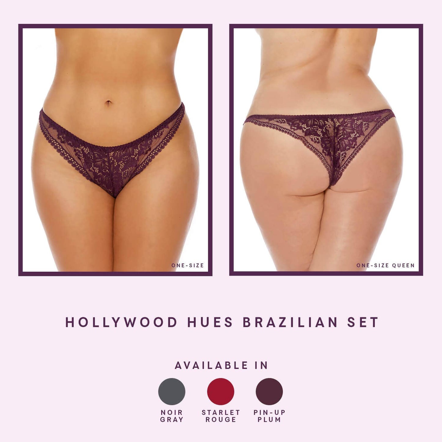 Hollywood Hues Brazillian Panty Set (OS/OSQ)