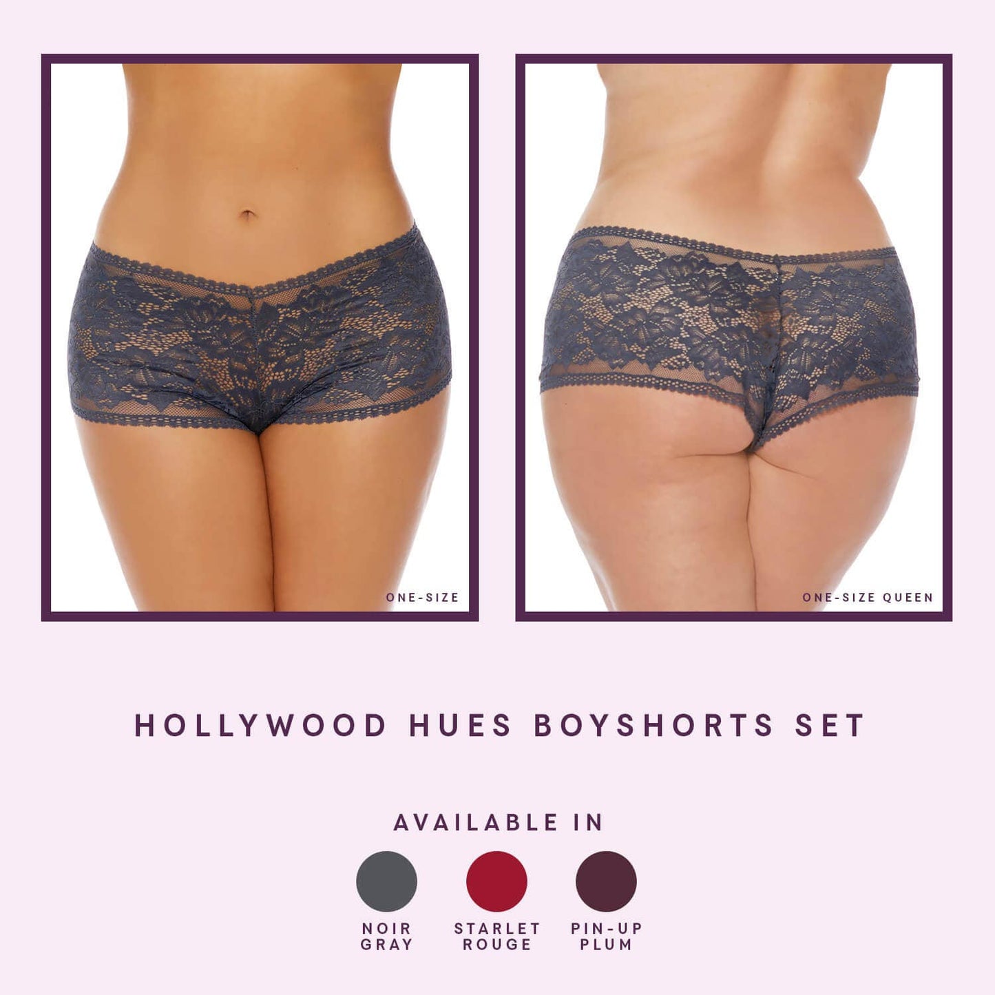 Hollywood Hues Boyshort 3pk (OSQ)